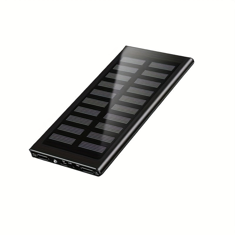 [Solar Power Bank] Solar Powered Portable Power Bank | Dual 5V USB Ports, 2 LED Flashlights, High Quality External Backup Battery Pack for Cell Phones, Camping, Hiking, Emergency Power, Compact Design, Durable Construction