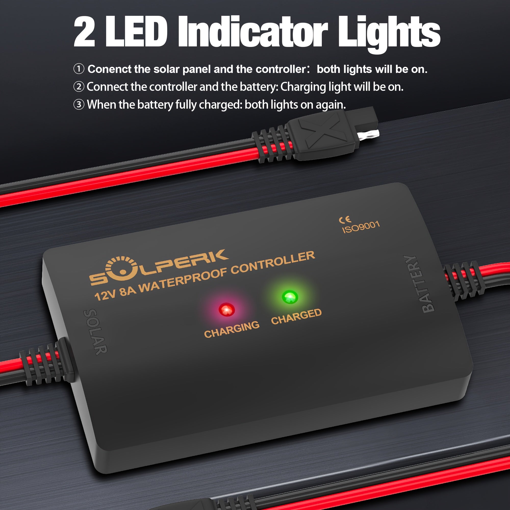 8A 12V Solar Charge Controller with LED Display PWM Intelligent Solar Panel Battery Regulator for Gel AGM Lead-Acid Lithium LiFePO4 Battery, Used In RV Boat Car, Solar Battery Charger, Solar Phone Chargers Fast Charge, Portable Solar Charger, Solar
