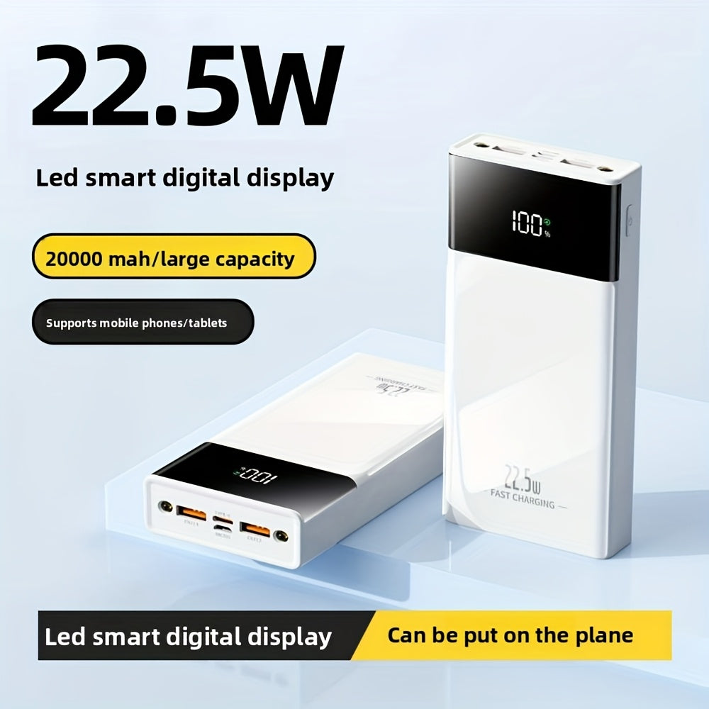10, 000mAh High-Capacity Power Bank | 22.5W PD Fast Charging | 2-Device Simultaneous Charging | Smart LED Digital Display | Built-in LED Flashlight | Slim & Portable | Universal Compatibility (for iPhone 16/15/14/13/12 & for Samsung/Google/Android