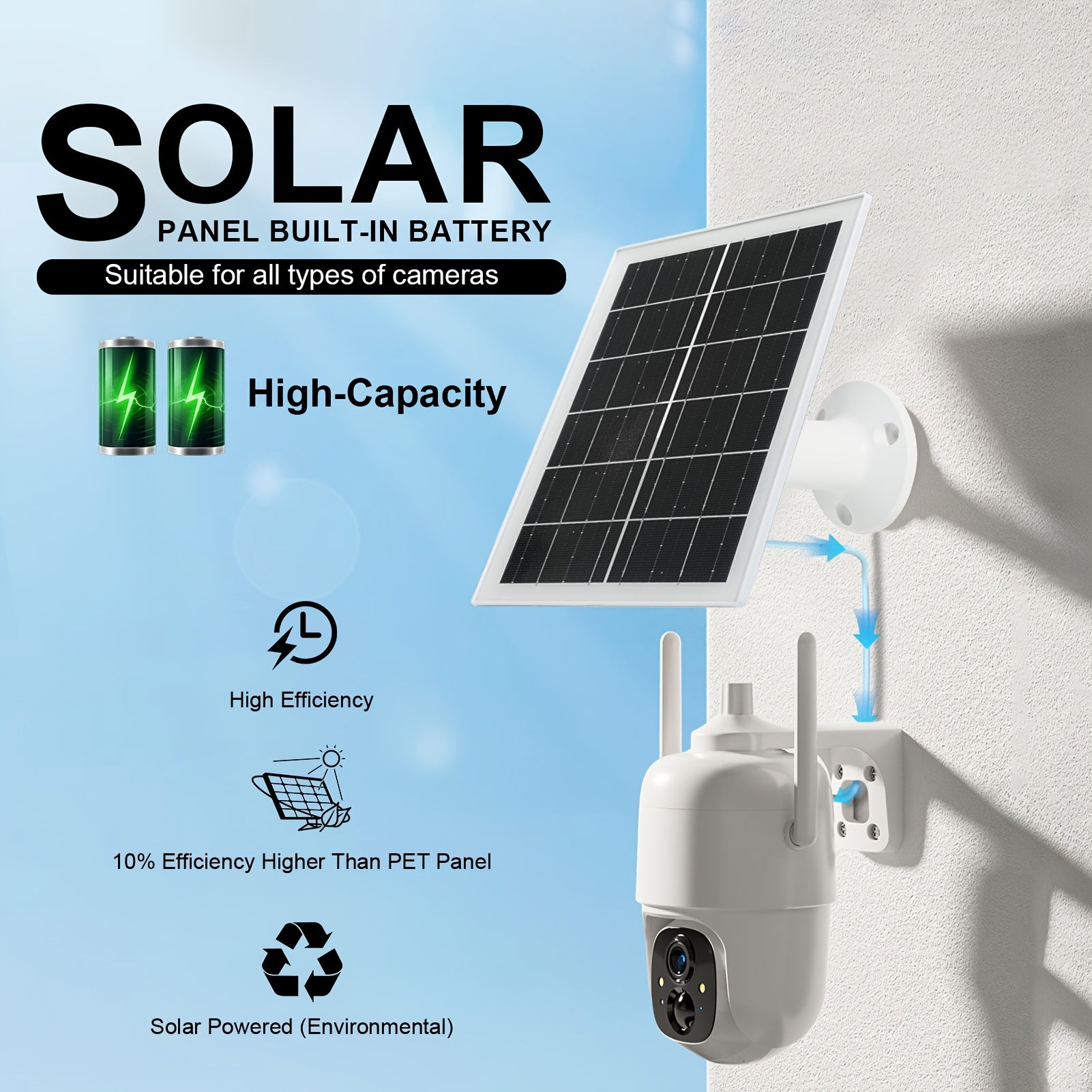 5W Solar Panel, With Built-in 5200mHA Battery, Essential For Outdoor Devices Power Supply, Outdoor Emergency Power Supply, Camping, Night Commuting, Suitable For Low-voltage Safety Cameras, Mobile Devices Recharging, With A Gift Mini Flashlight.