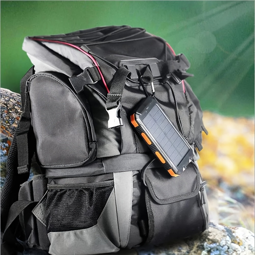 10000mAh 5V2A Fast Charging Multifunctional Solar Panel Power Bank with Ultra-bright LED Light, Large Capacity Rechargeable Portable Mobile Phone Charger, Dual Flashlights, Dual USB Port, Outdoor Travel Battery Packs, for iPhone/Android