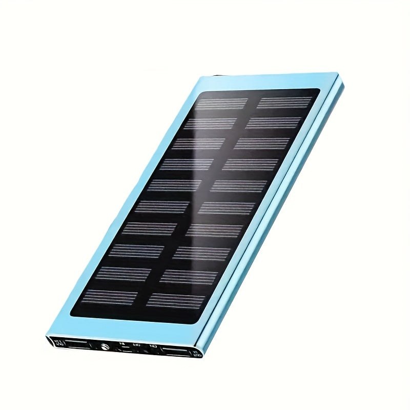 [Solar Power Bank] Solar Powered Portable Power Bank | Dual 5V USB Ports, 2 LED Flashlights, High Quality External Backup Battery Pack for Cell Phones, Camping, Hiking, Emergency Power, Compact Design, Durable Construction
