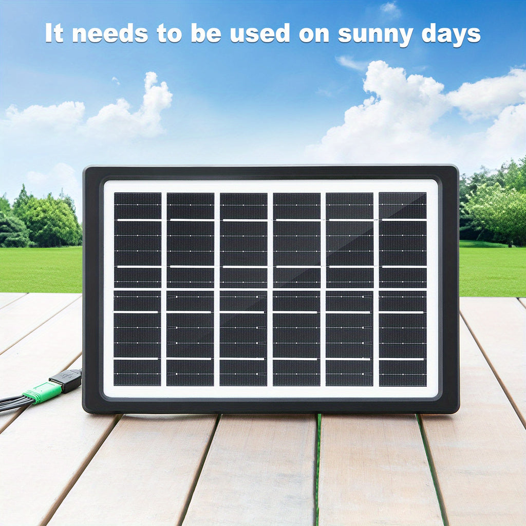 Lylting 1pc Cell Phone Solar Portable Charger-6w-6V with Multiple Interfaces USB, Excellent Choice for Outdoor Cell Phone Accessories, Suitable for Cell Phone Flashlight Small Fan Mobile Power Men's Razor