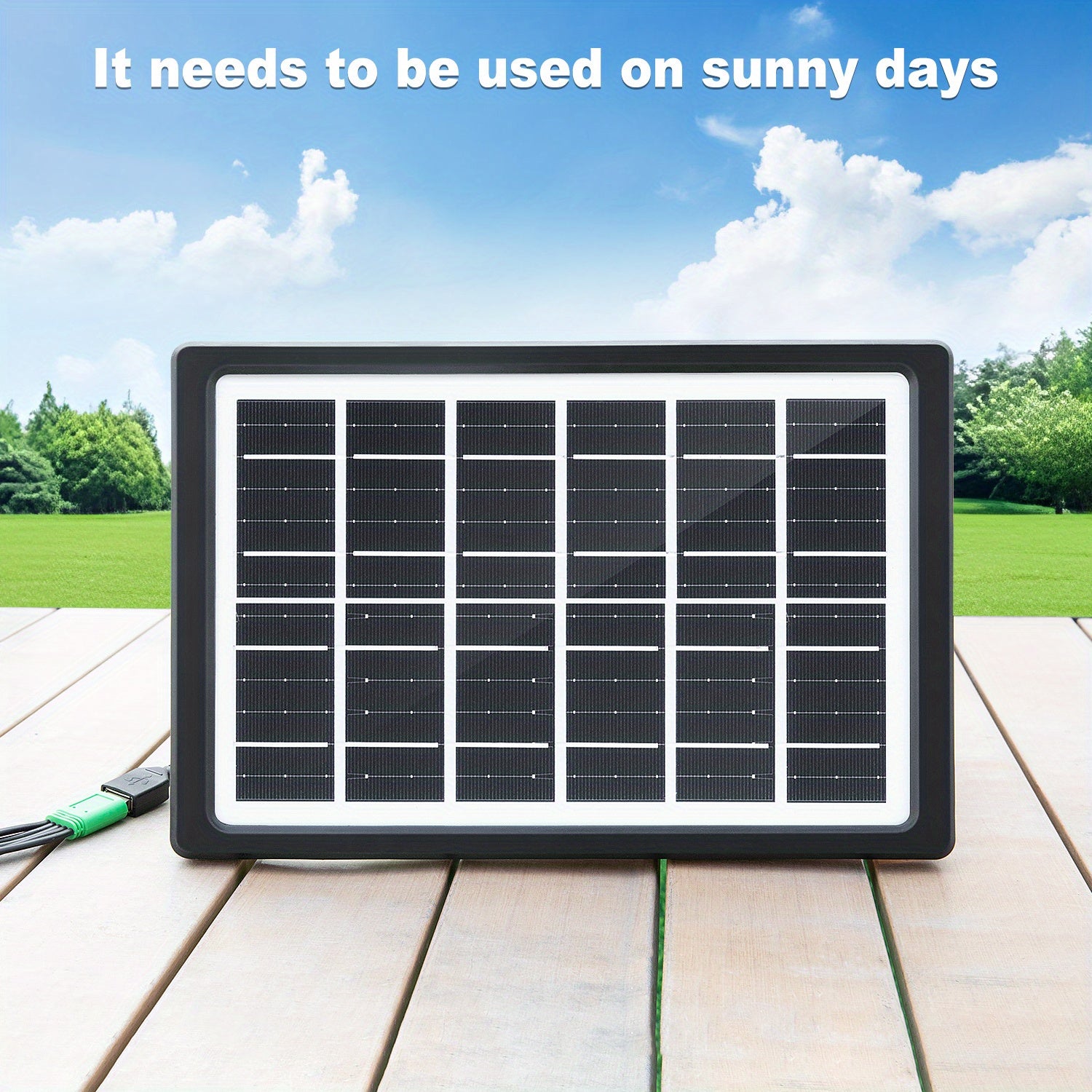 Lylting 1pc Cell Phone Solar Portable Charger-6w-6V with Multiple Interfaces USB, Excellent Choice for Outdoor Cell Phone Accessories, Suitable for Cell Phone Flashlight Small Fan Mobile Power Men's Razor