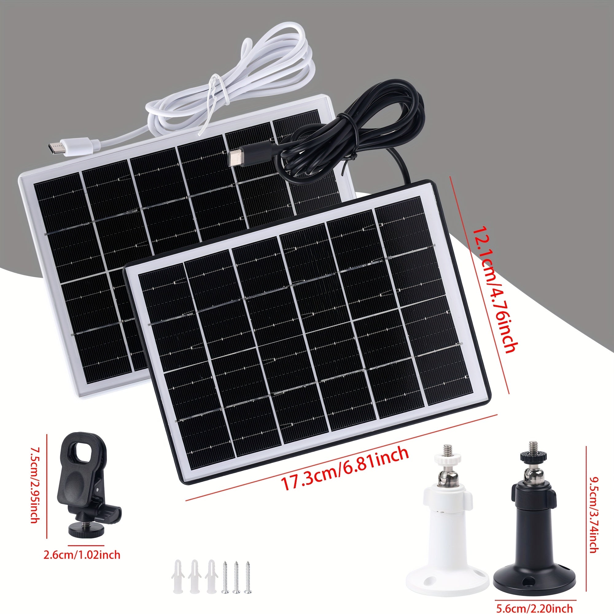3W Solar Battery Charging Board, Equipped with A Large-capacity Rechargeable Lithium Battery (4200 Milliampere-hours), 5V Solar Battery Charging Board Is Used for Fans And 3C Electronic Devices Such As Mobile Phones, A Portable Emergency Power Source,