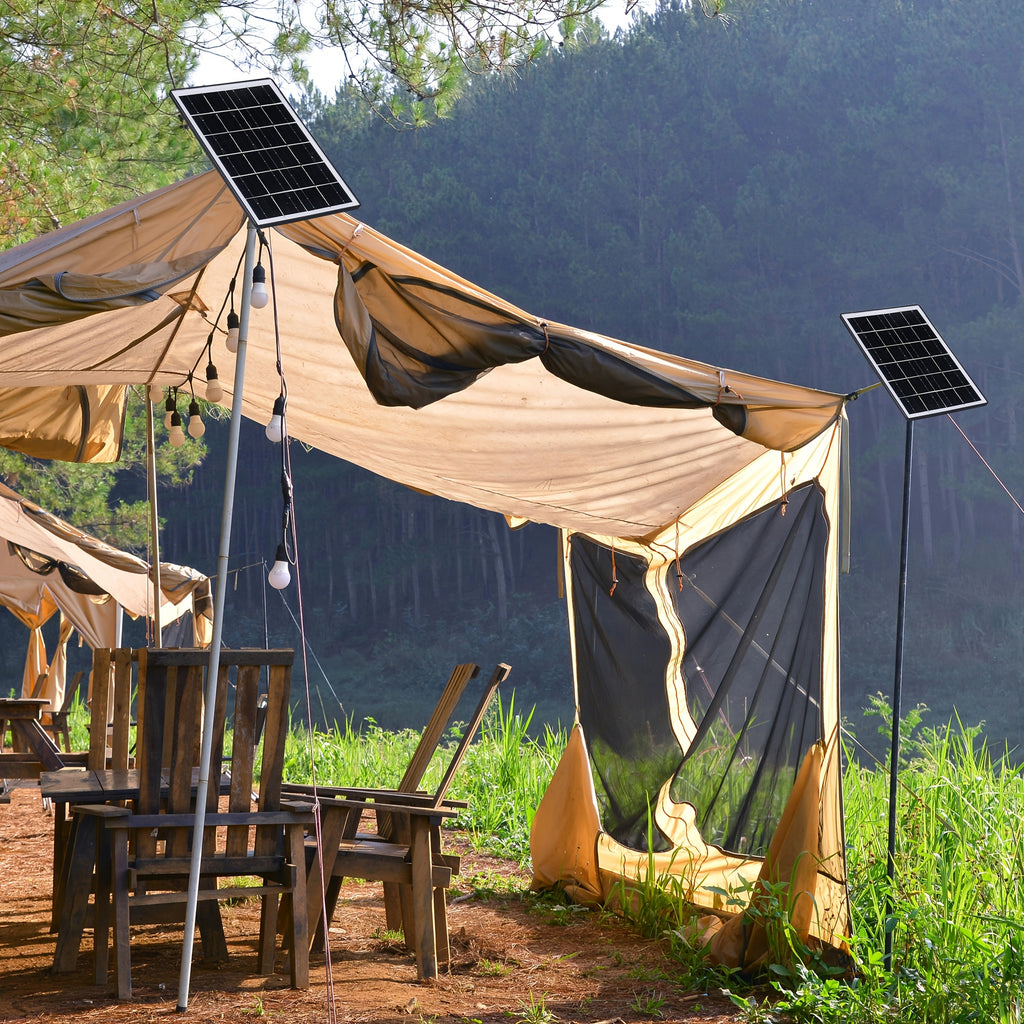 5W High Efficiency Battery Solar Panels, 5200mAh Portable Solar Charger with USB Connector for Outdoor Built-in Battery Security Cameras and String Lights, Solar Panel with Battery, Solar USB Charger, Solar Panel Portable, Solar Battery Charger, Outdoor