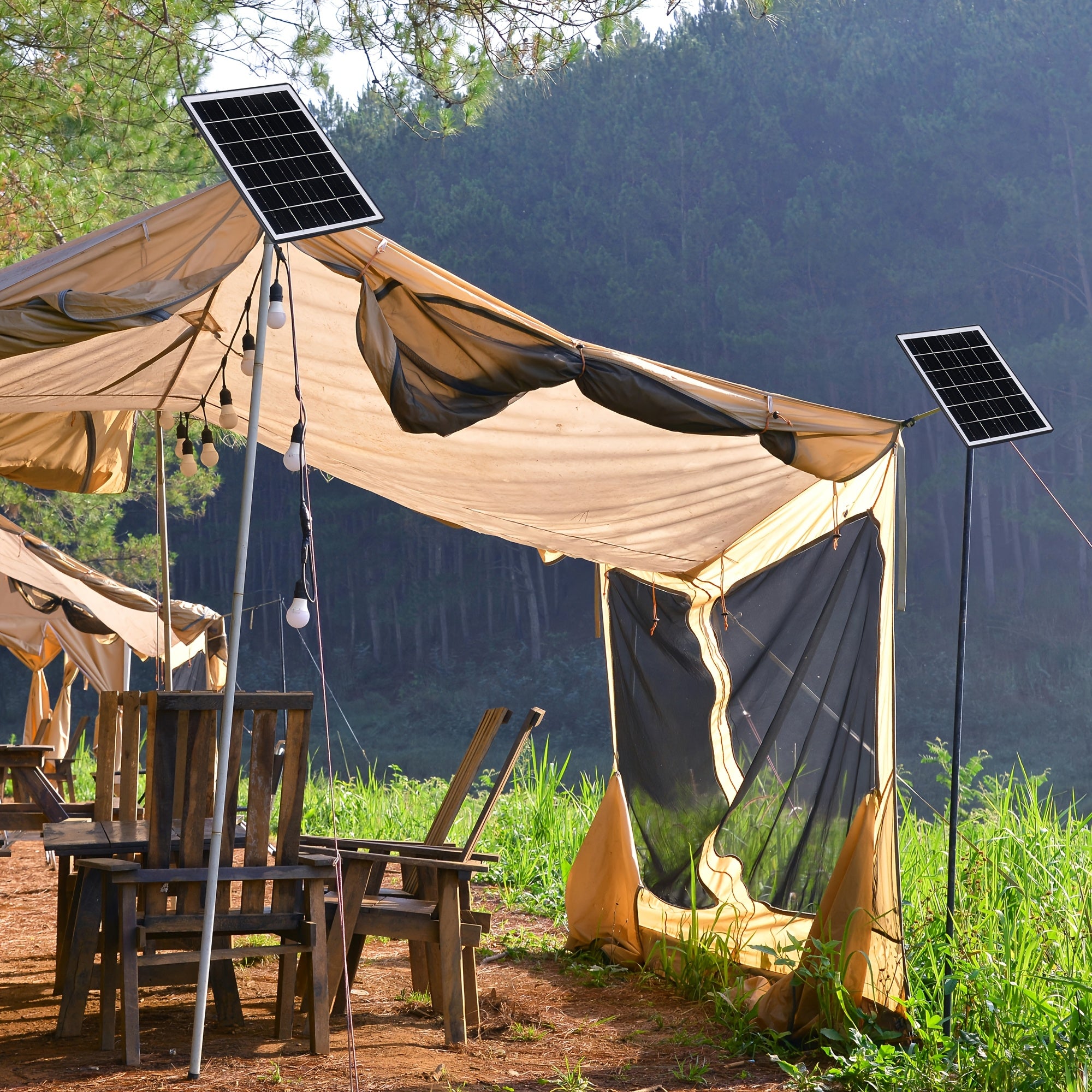 5W High Efficiency Battery Solar Panels, 5200mAh Portable Solar Charger with USB Connector for Outdoor Built-in Battery Security Cameras and String Lights, Solar Panel with Battery, Solar USB Charger, Solar Panel Portable, Solar Battery Charger, Outdoor