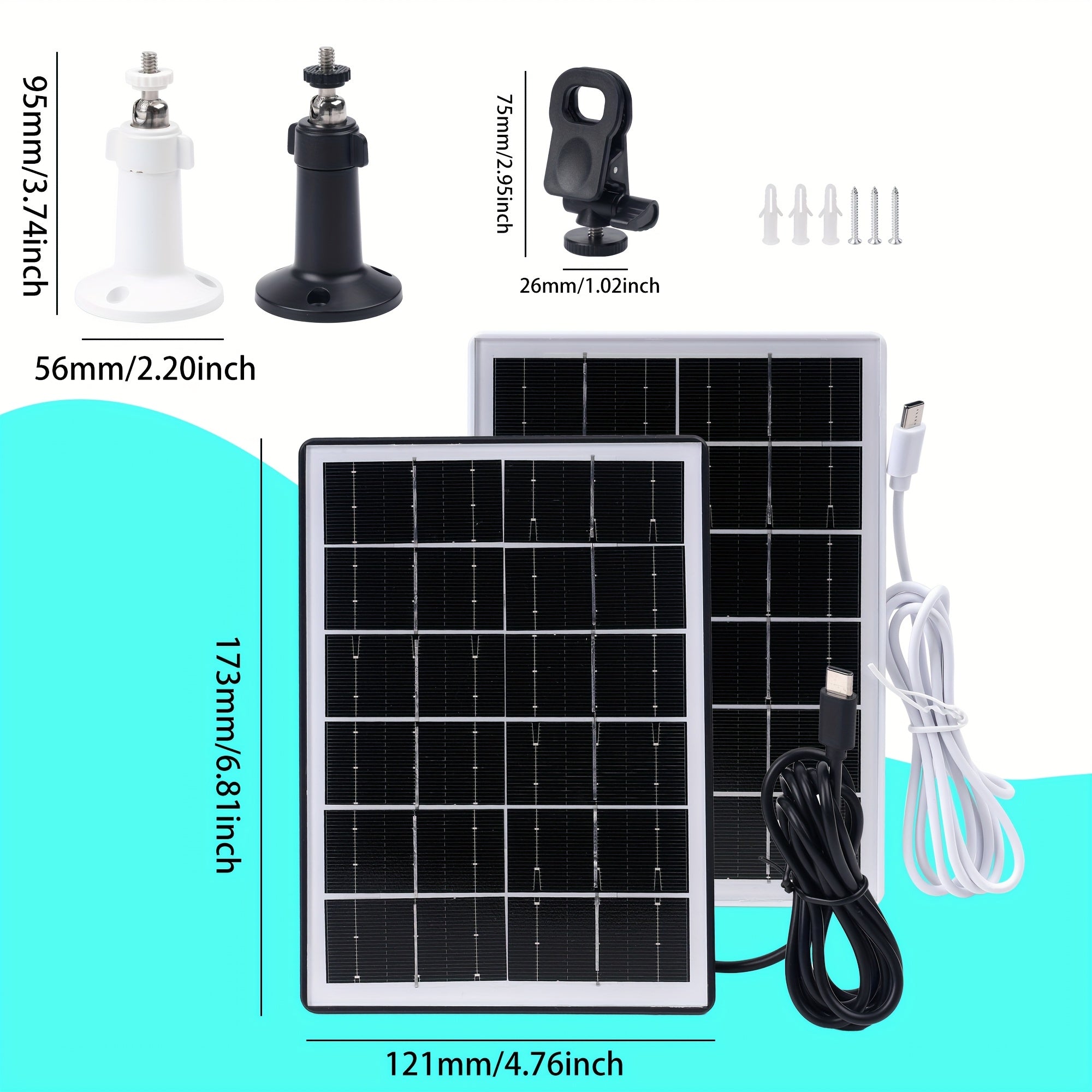 4000mAh Portable Solar Charger Panel with USB Connector, 3W Solar-Powered Charging Station for Outdoor Camping, Mobile Phones, Flashlights, Sports Cameras And Small Fans, Solar Panel with Built In Battery, Portable Solar Panel, Solar Panel Portable, Solar
