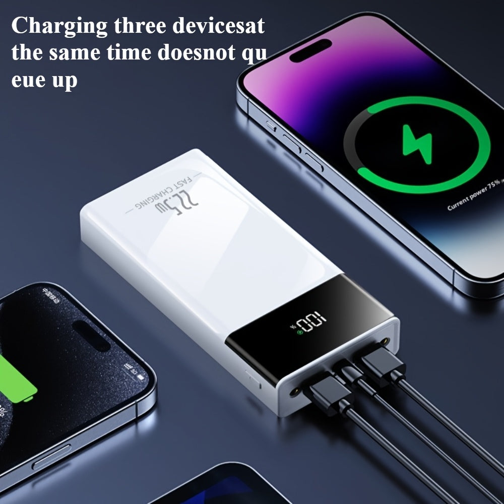 10, 000mAh High-Capacity Power Bank | 22.5W PD Fast Charging | 2-Device Simultaneous Charging | Smart LED Digital Display | Built-in LED Flashlight | Slim & Portable | Universal Compatibility (for iPhone 16/15/14/13/12 & for Samsung/Google/Android