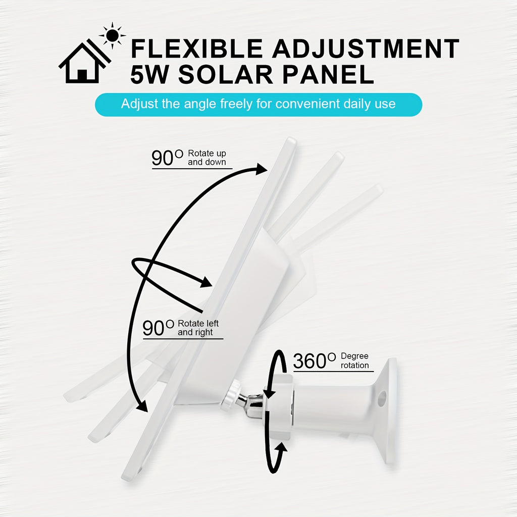 5W Solar Panel, With Built-in 5200mHA Battery, Essential For Outdoor Devices Power Supply, Outdoor Emergency Power Supply, Camping, Night Commuting, Suitable For Low-voltage Safety Cameras, Mobile Devices Recharging, With A Gift Mini Flashlight.