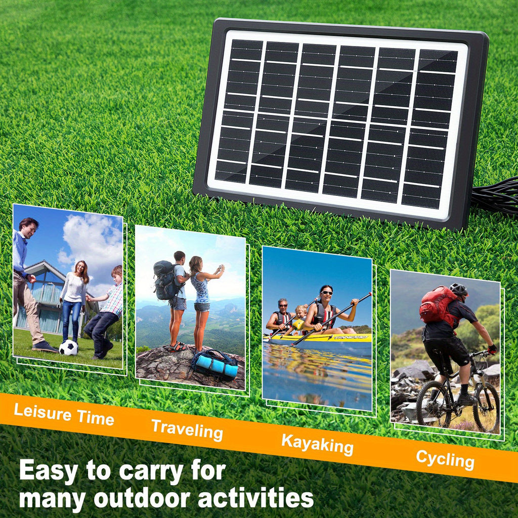 Lylting 1pc Cell Phone Solar Portable Charger-6w-6V with Multiple Interfaces USB, Excellent Choice for Outdoor Cell Phone Accessories, Suitable for Cell Phone Flashlight Small Fan Mobile Power Men's Razor