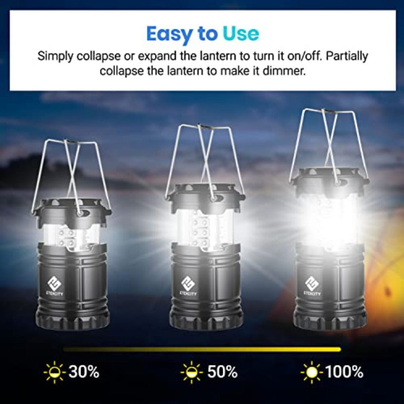 2 Pack Eticiency LED Flashlight & Lantern - Super Bright 395LM Tactical Flashlight with USB Charging, 30H Runtime, Emergency Power Bank, Compact & Portable with Hanging Hook, USB-Powered (Batteries Not Included) for Camping, Power Outages, Indoor/Outdoor