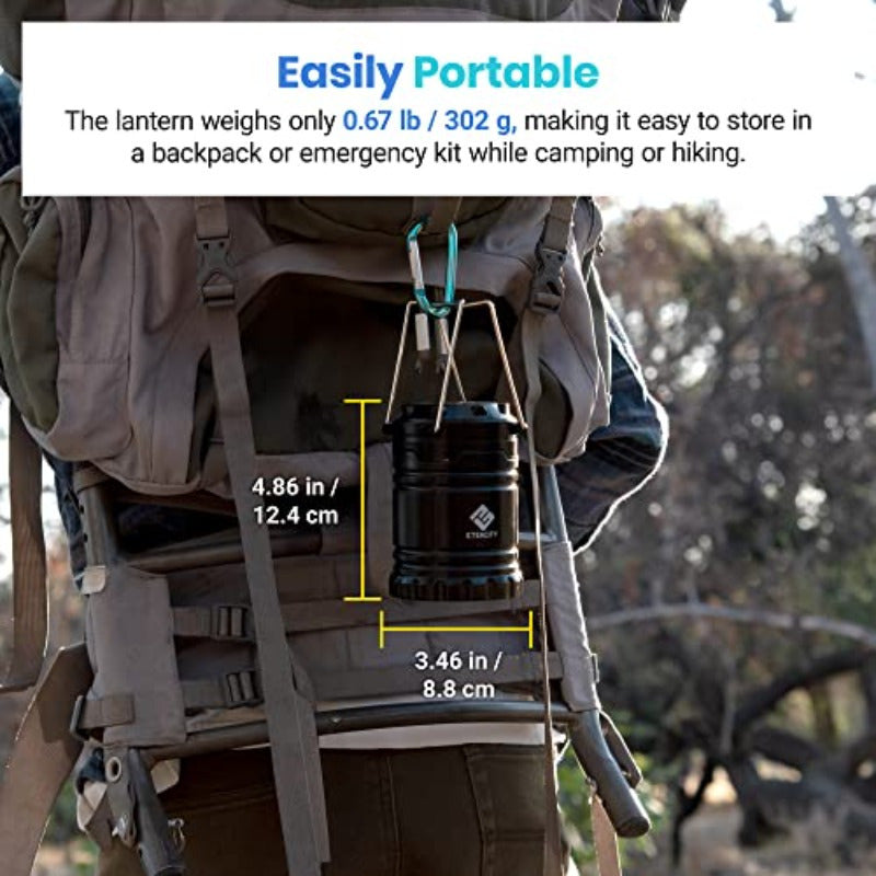 2 Pack Eticiency LED Flashlight & Lantern - Super Bright 395LM Tactical Flashlight with USB Charging, 30H Runtime, Emergency Power Bank, Compact & Portable with Hanging Hook, USB-Powered (Batteries Not Included) for Camping, Power Outages, Indoor/Outdoor