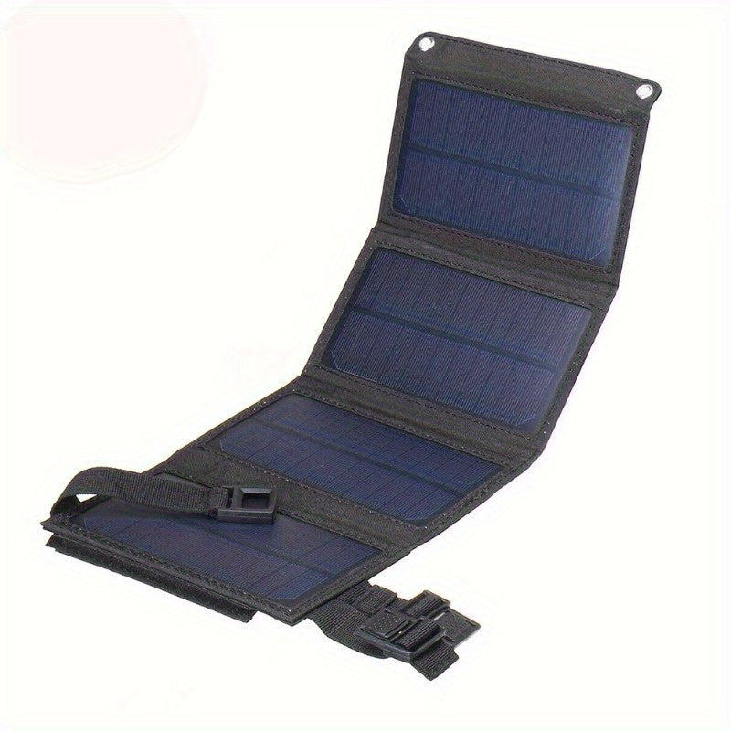 1pc 20W Portable Solar Panel - USB-Powered Outdoor Power Bank with 4 USB Ports, Compact & Lightweight Design for Camping, Travel, Home Use - Solar Phone Charger, Camper Accessories, Travel Power Solution, Durable Solar Panel