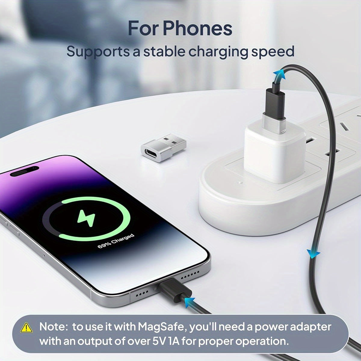iPhone 16 16e 15 Pro Max Car Charger Adapter 3Pack, USB to USB C Converter Type C Female to A Male for Apple iPhone 14 Plus, iWatch 10, Airpods 4, iPad 11 Mini 7 Air 6, Samsung Galaxy S25 A54, Multidevice Compatibility, Mobile Accessory, Compact Design,