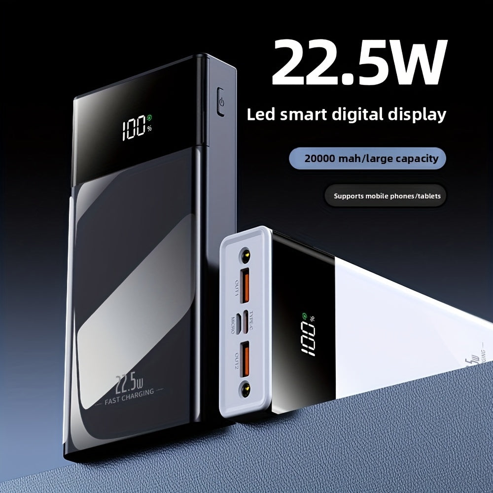 10, 000mAh High-Capacity Power Bank | 22.5W PD Fast Charging | 2-Device Simultaneous Charging | Smart LED Digital Display | Built-in LED Flashlight | Slim & Portable | Universal Compatibility (for iPhone 16/15/14/13/12 & for Samsung/Google/Android