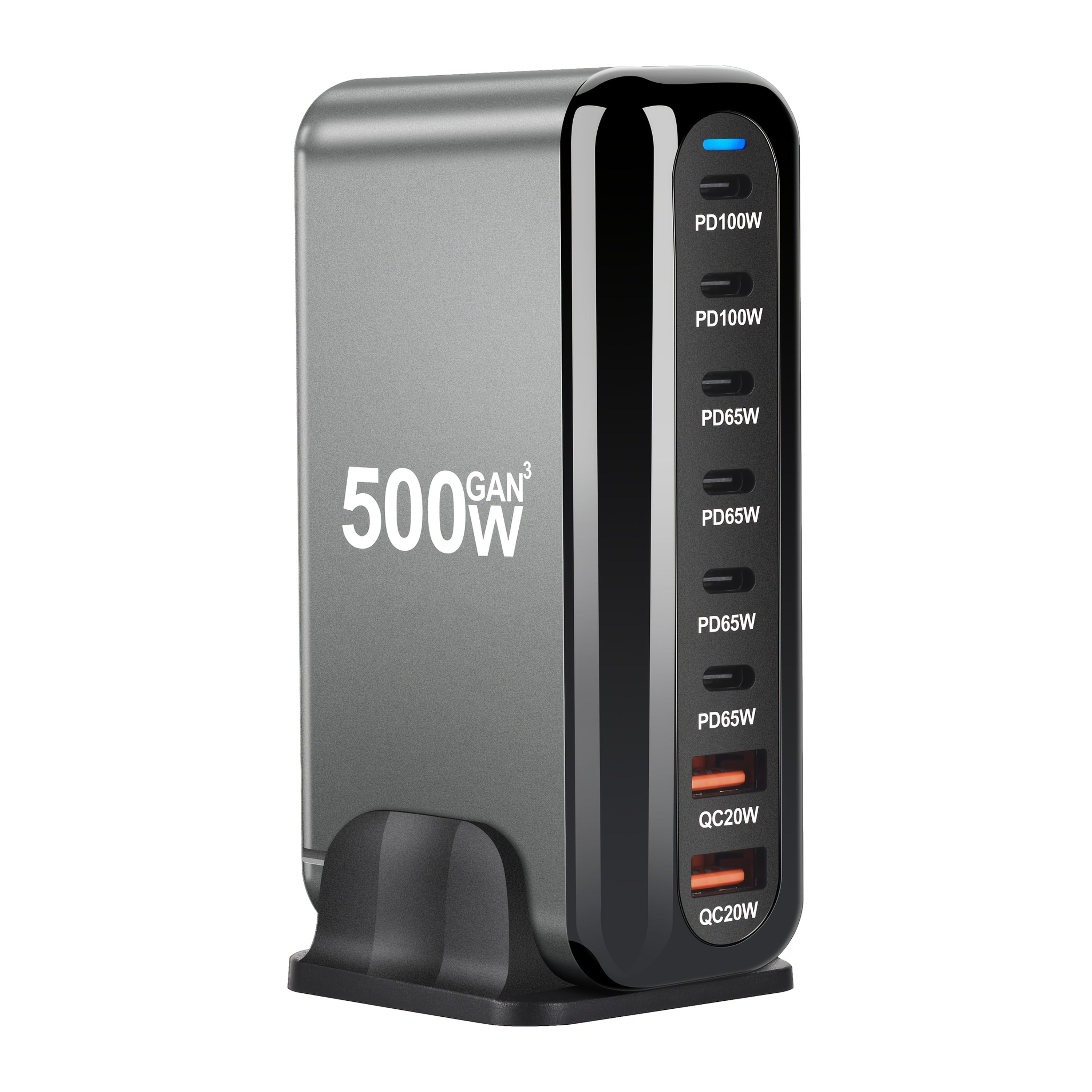 Multi Charging PD Charger New 500W GAN 6C2A 8 Ports Desktop Charging Desktop GaN Charger for Multiple Mobile Phone Type C Quick Charge 3.0, High Power Charging, Desktop Device Charging, Power Delivery Charger, Multi Port Charger, Compact Desktop Design,