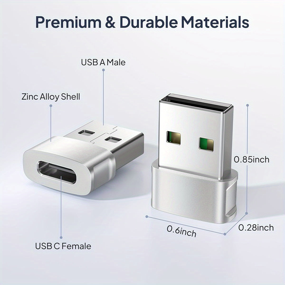 iPhone 16 16e 15 Pro Max Car Charger Adapter 3Pack, USB to USB C Converter Type C Female to A Male for Apple iPhone 14 Plus, iWatch 10, Airpods 4, iPad 11 Mini 7 Air 6, Samsung Galaxy S25 A54, Multidevice Compatibility, Mobile Accessory, Compact Design,