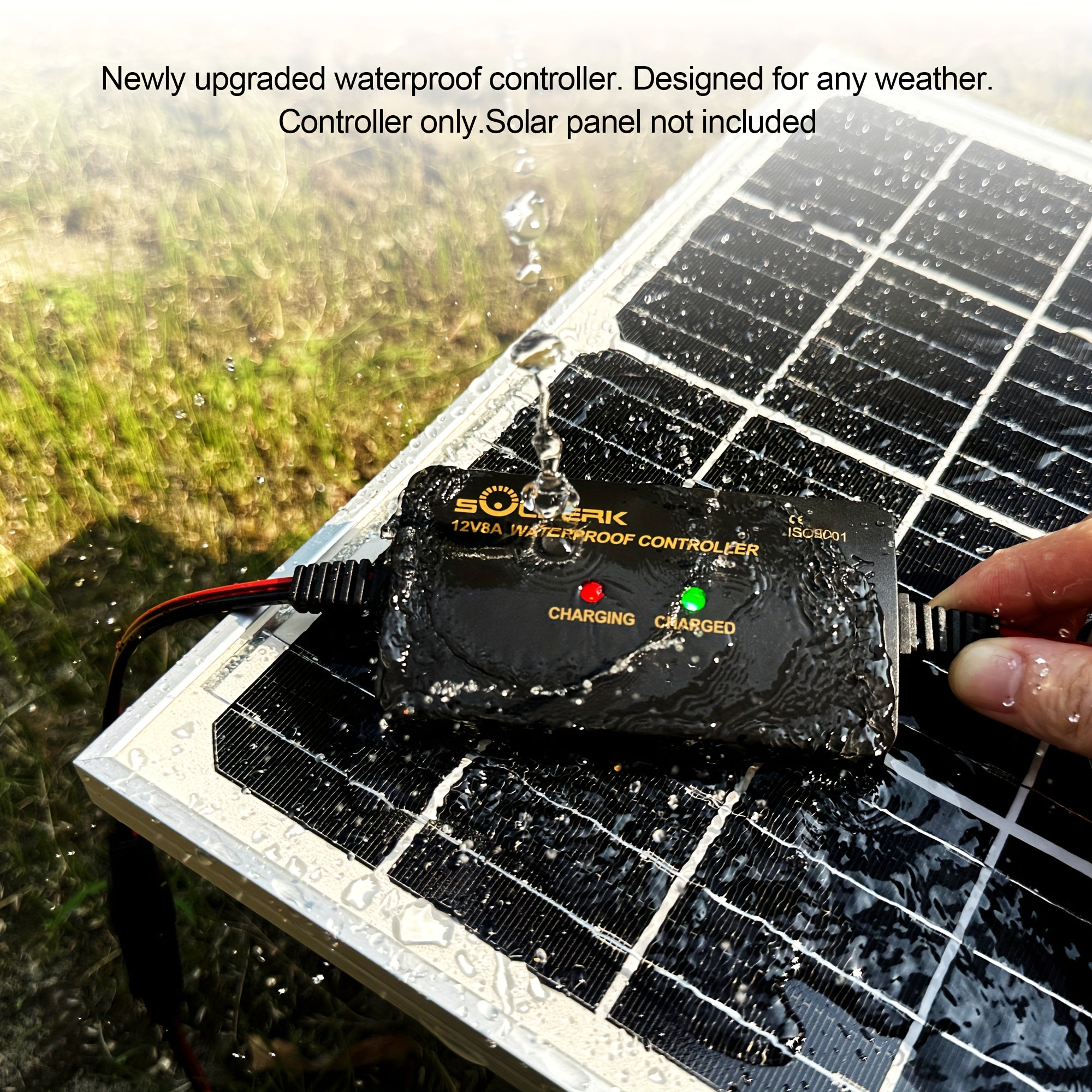 8A 12V Solar Charge Controller with LED Display PWM Intelligent Solar Panel Battery Regulator for Gel AGM Lead-Acid Lithium LiFePO4 Battery, Used In RV Boat Car, Solar Battery Charger, Solar Phone Chargers Fast Charge, Portable Solar Charger, Solar