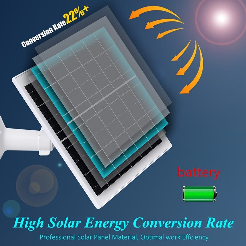 5W Solar Panel with 5200mAh Built-in Battery - Portable Solar Charging Station, USB-C/USB-A Fast Charging, 5V Outdoor Power Bank for Security Cameras, Doorbells, Lights, Phones, Fans, Emergency Backup Power - Compact & Lightweight Design with 360°